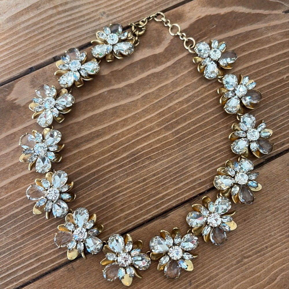 J Crew Crystal Blossom necklace